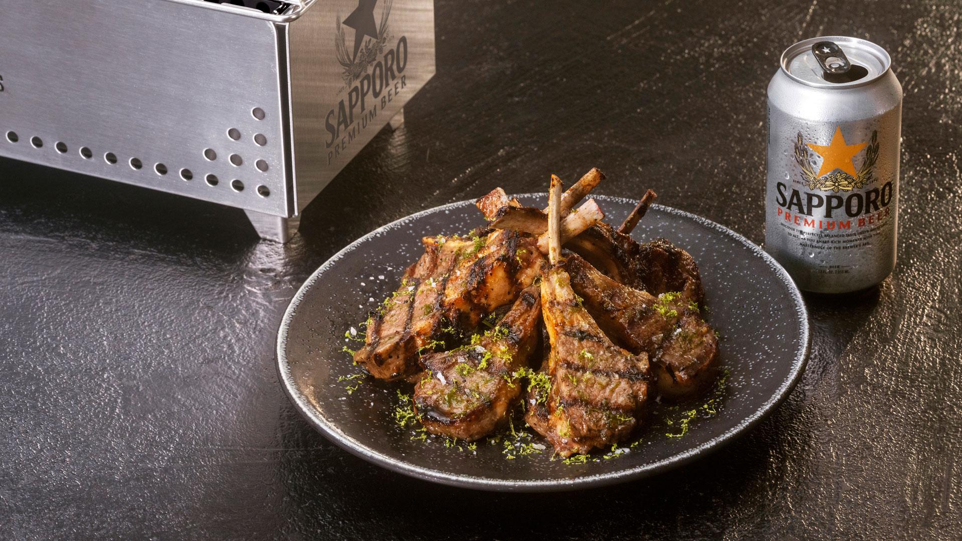 ROBATA LAMB CHOPS WITH RED MISO AND LIME ZEST