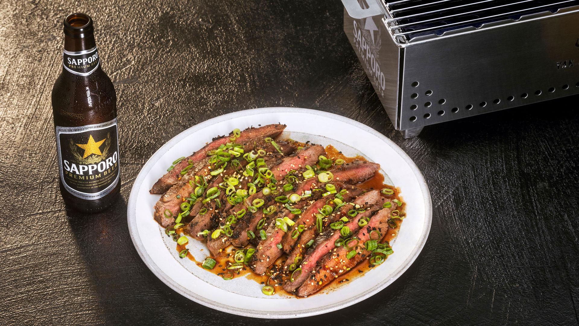 SHIITAKE RUBBED FLANK STEAK WITH YAKINIKU SAUCE