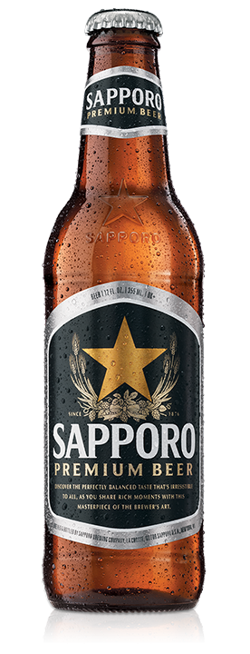 Sapporo premium beer is available in 12oz bottles