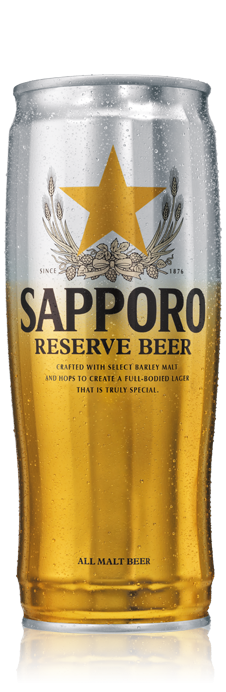 Sapporo Reserve Beer is available in 22oz cans