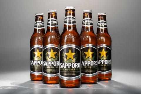 Sapporo premium beer bottles