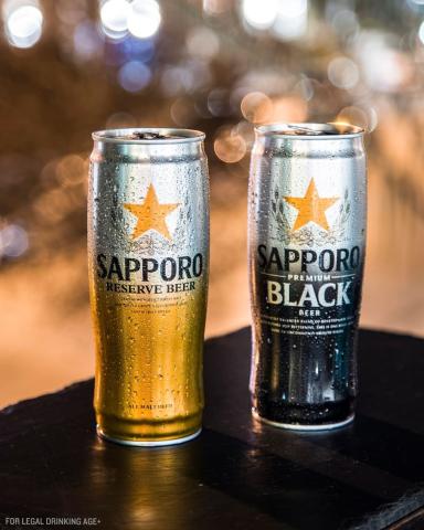 Sapporo Reserve Beer and Sapporo Premium Black Cans