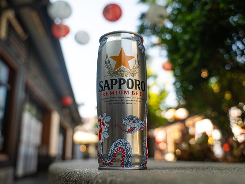 sapporo premium beer steel can